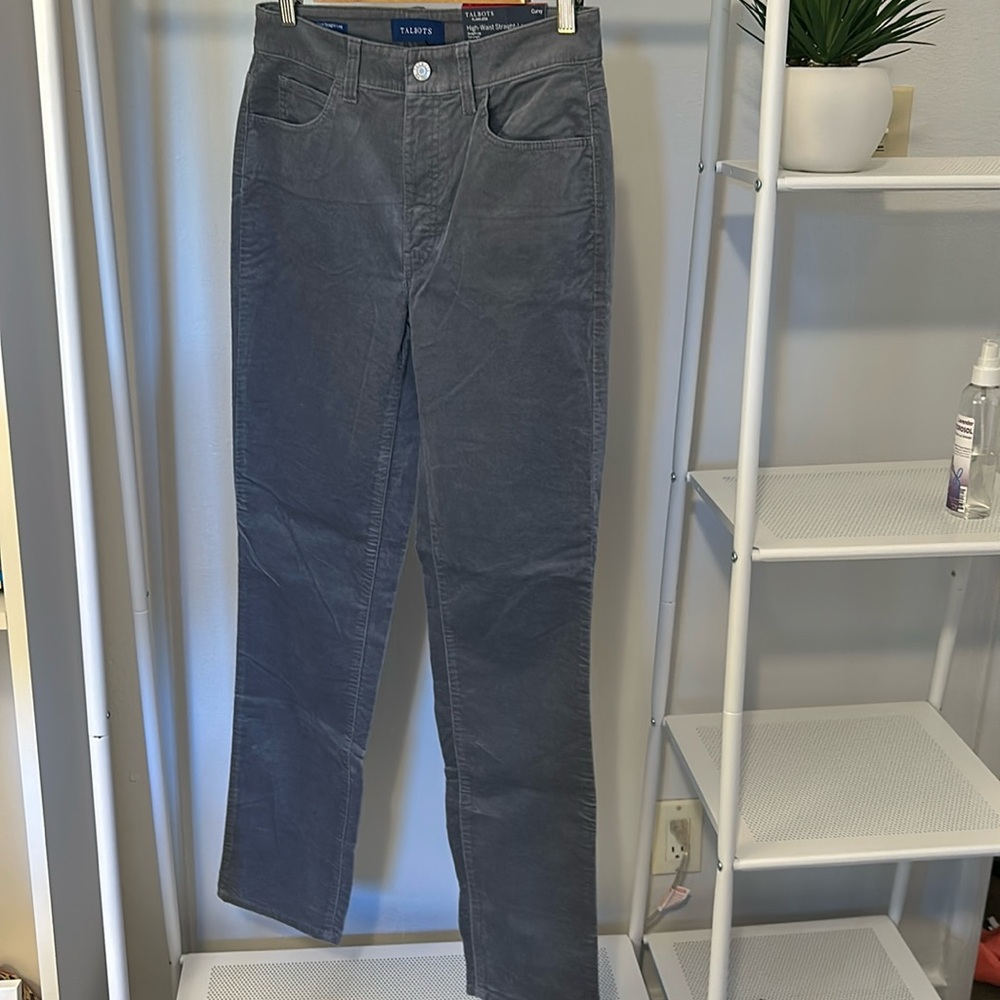 Talbots gray velvet jeans